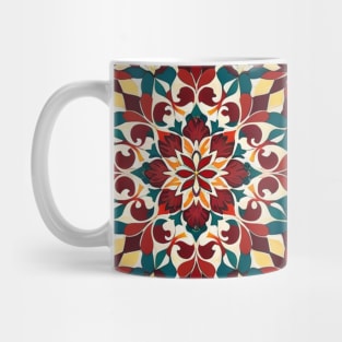 Floral Tile Pattern - Art Deco Abstract Design Mug